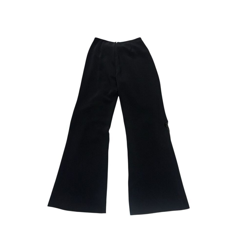 CINQ À SEPT women’s Audrina High-waist Fringed Wide-leg black Pants in Black Siz - Picture 5 of 9